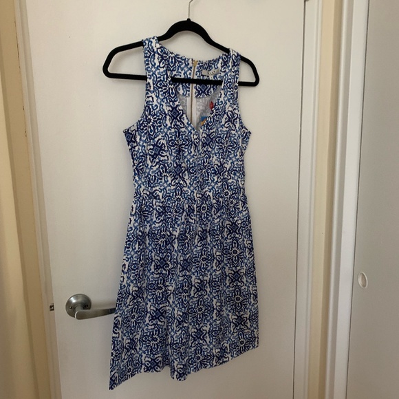 Milly For Design Nation Blue Fit and Flare Dress - Picture 3 of 6